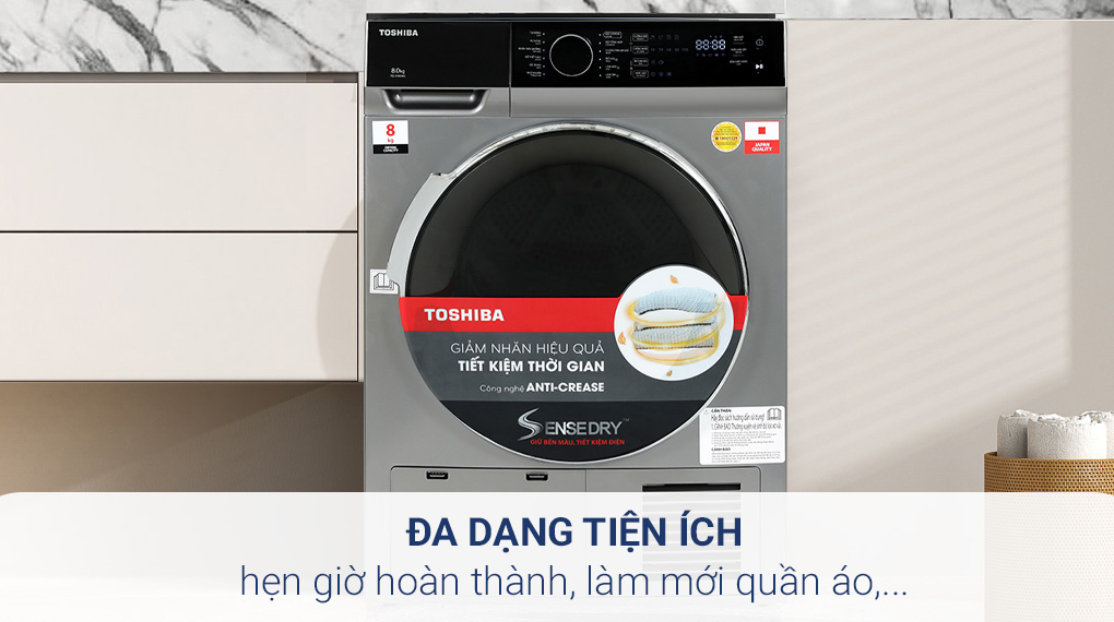 Máy sấy ngưng tụ Toshiba 8 Kg TD-K90MEV(SK) Máy sấy ngưng tụ Toshiba 8 kg TD-K90MEV(SK) - Tiện ích