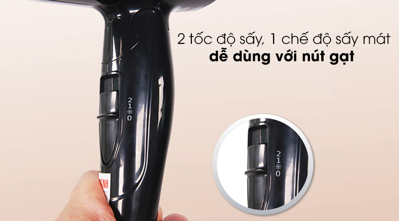 Máy sấy tóc Sunhouse SHD2306 - Có 2 tốc độ sấy, 1 chế độ sấy mát