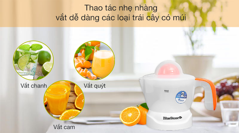 Máy vắt cam Bluestone 30W CJB-1127 - Có thể vắt dễ dàng các loại trái cây có múi Máy vắt cam Bluestone 30W CJB-1127 - Có thể vắt dễ dàng các loại trái cây có múi