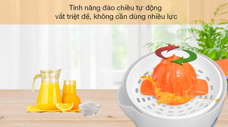 Máy vắt cam Bluestone 30W CJB-1127 - Tính năng đảo chiều tự động giúp vắt triệt để hơn, không cần dùng nhiều lực như khi vắt thủ công Máy vắt cam Bluestone 30W CJB-1127 - Tính năng đảo chiều tự động giúp vắt triệt để hơn, không cần dùng nhiều lực như khi vắt thủ công