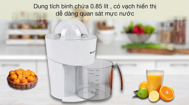 Máy vắt cam Sharp 40W EJ-J408-WH - Dung tích 0.85 lít