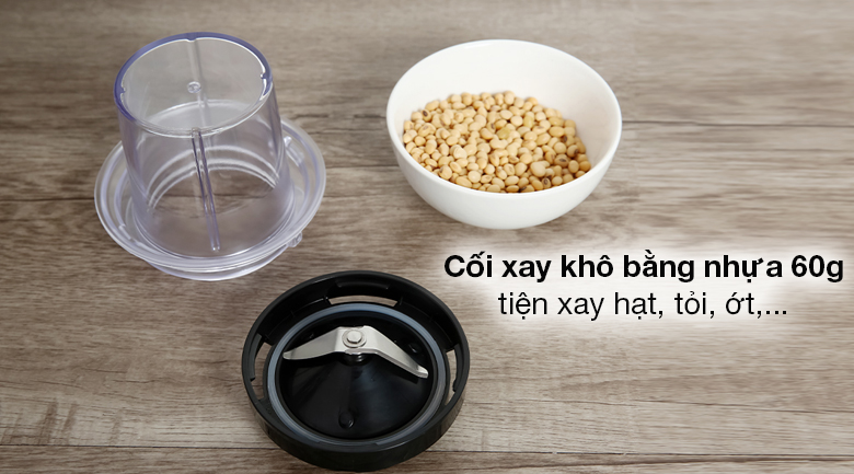 Máy xay sinh tố Sharp EM-S155GV-ST Máy xay sinh tố Sharp EM-S155GV-ST - Cối xay khô bằng nhựa dung tích 60g