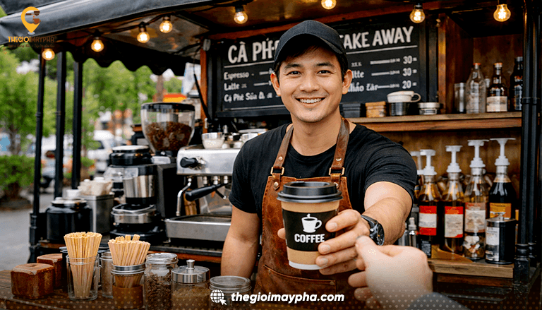 Nên mở quán cà phê hay xe cà phê mang đi? So sánh chi tiết