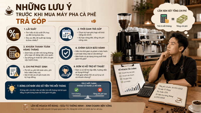 Có nên mua máy pha cà phê trả góp khi mới khởi nghiệp?