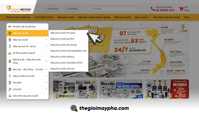 Mua máy pha cà phê online vs tại showroom: cái nào lợi hơn