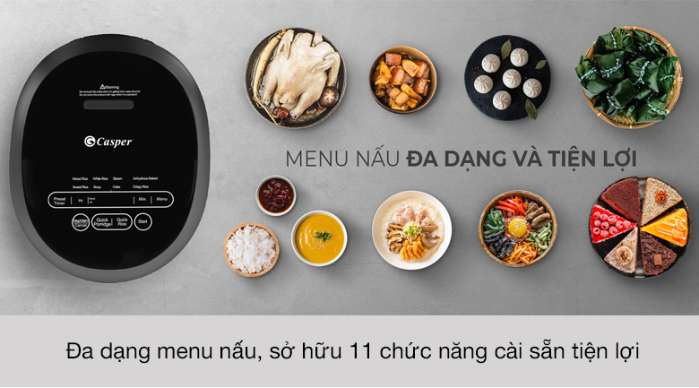 Nồi cơm điện cao tần 1.5 lít Casper CI-15RC01 - 11 chức năng đa dạng