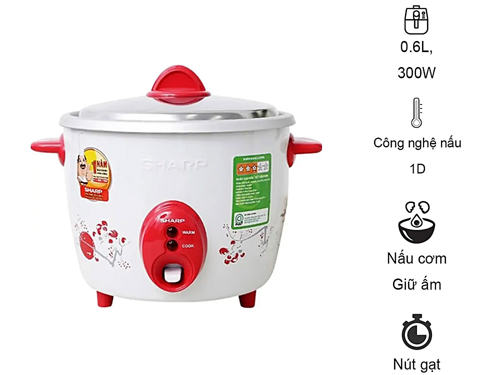 Nồi cơm điện Sharp KSH-D06V 0.6 lít công suất 300W