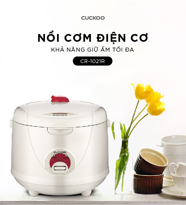 Nồi cơm điện nắp gài Cuckoo 1.8 lít CR-1021/WHVNCV