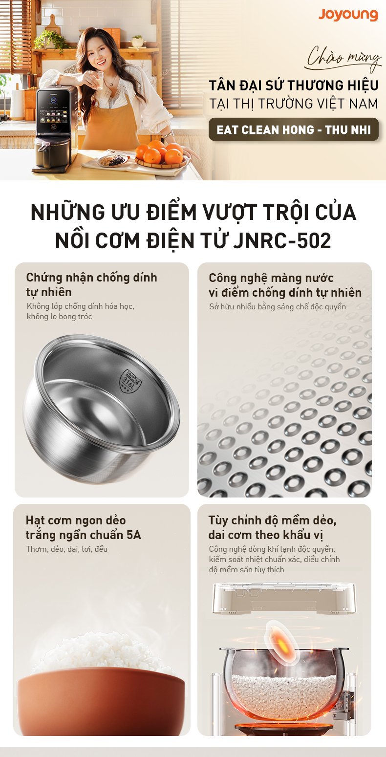Joyoung Nồi cơm điện tử Joyoung 1.8 lít JNRC-502