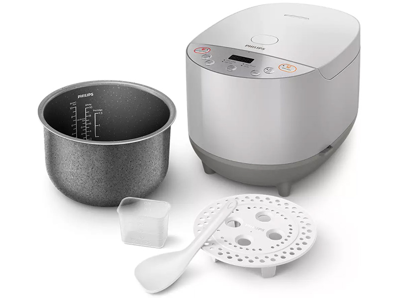 Trọn bộ sản phẩm Nồi cơm điện tử Philips 1.8 lít HD4515/69