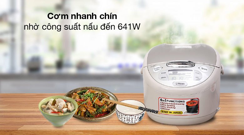 Nấu nhanh - Nồi cơm điện tử Tiger 1 lít JAX-S10W Nấu nhanh - Nồi cơm điện tử Tiger 1 lít JAX-S10W