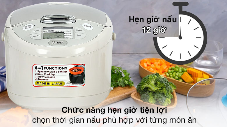 Chức năng hẹn giờ - Nồi cơm điện tử Tiger 1.8 lít JAX-S18W