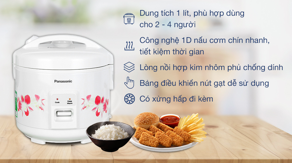 Nồi cơm nắp gài Panasonic 1 lít SR-MVN10FRAX - Tổng quan
