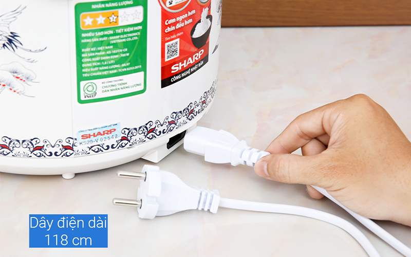 Nồi cơm điện nắp gài Sharp 1.8 lít KS-183TJV-CR Nồi cơm điện nắp gài Sharp 1.8 lít KS-183TJV-CR