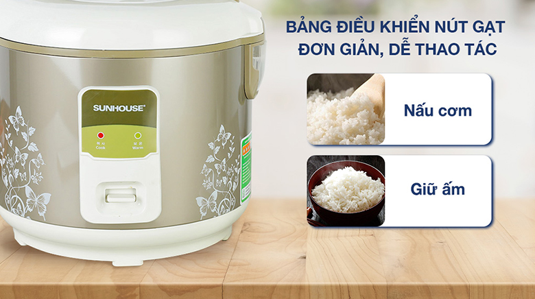 Nồi cơm điện Sunhouse 1.8 lít SHD 8616 - Bảng điều khiển Nồi cơm điện Sunhouse 1.8 lít SHD 8616 - Bảng điều khiển