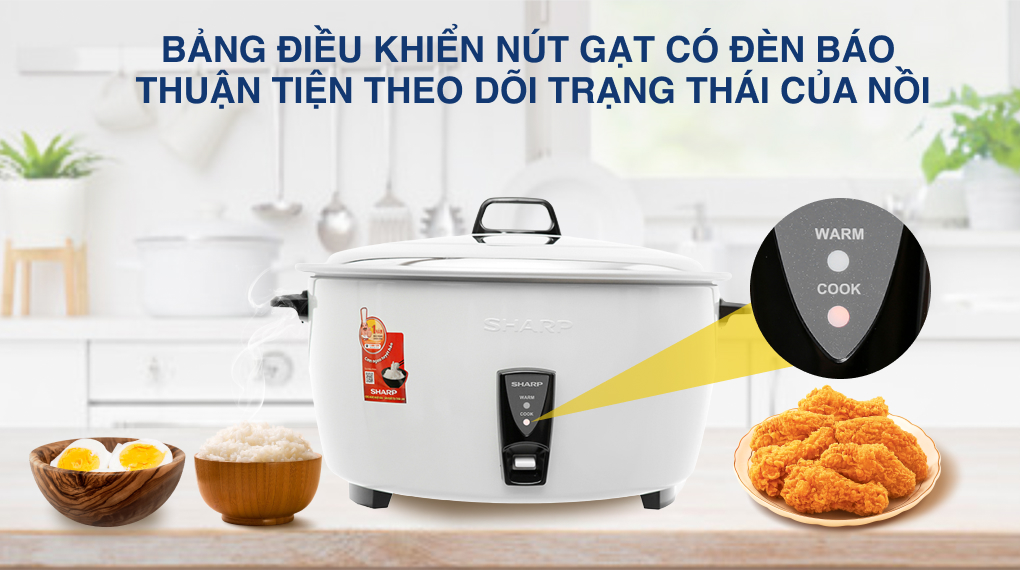 Nồi cơm nắp rời Sharp 10 lít KSH-D1010V Nồi cơm nắp rời Sharp 10 lít KSH-D1010V - Bảng điều khiển