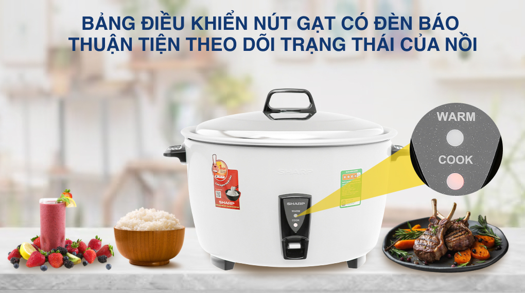 Nồi cơm nắp rời Sharp 7 lít KSH-D77V - Bảng điều khiển
