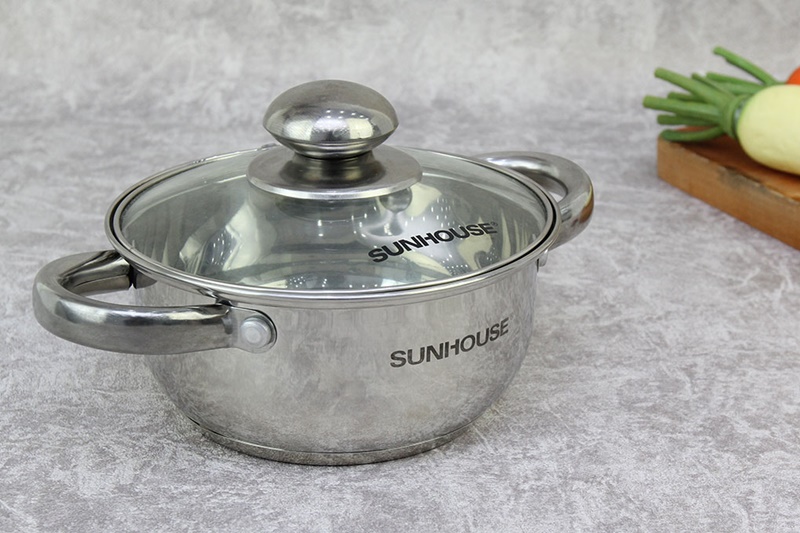 Nồi inox 3 đáy 16 cm Sunhouse SH22116 Nồi inox 3 đáy Sunhouse SH22116