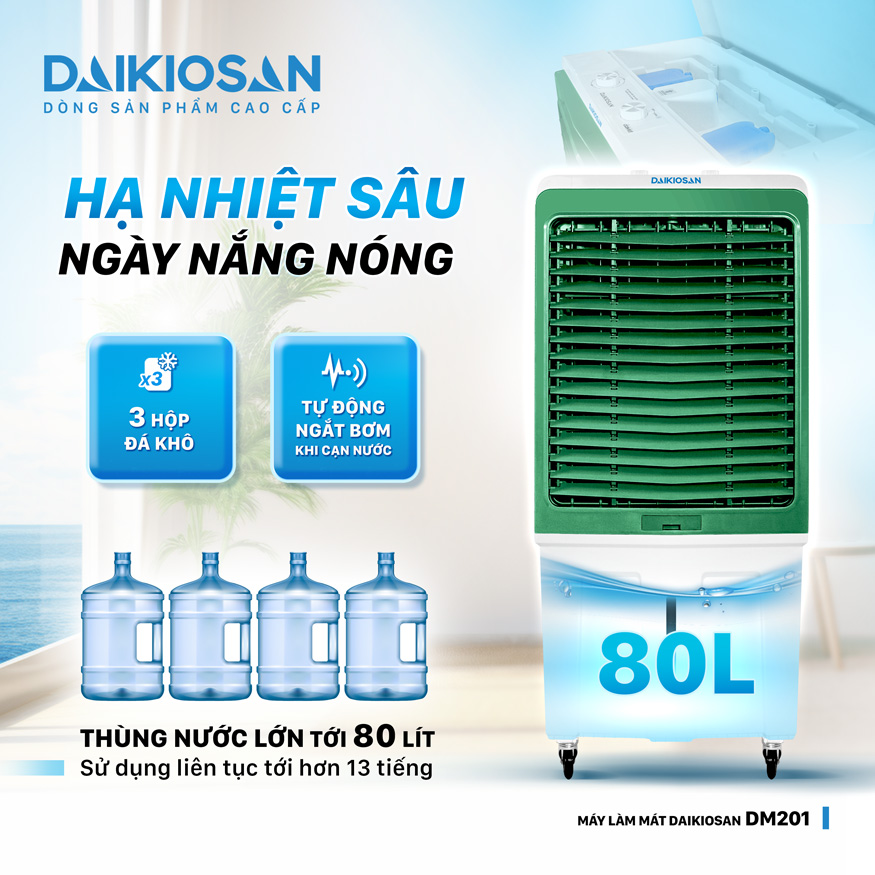 Quạt điều hòa không khí Daikiosan DM201 hạ nhiệt nhanh