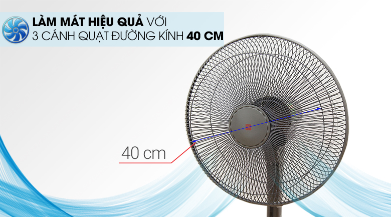 Quạt đứng KDK 3 cánh M40K Quạt đứng KDK M40K Xám GY - Đường kính lồng quạt 40cm giúp thổi mát hơn
