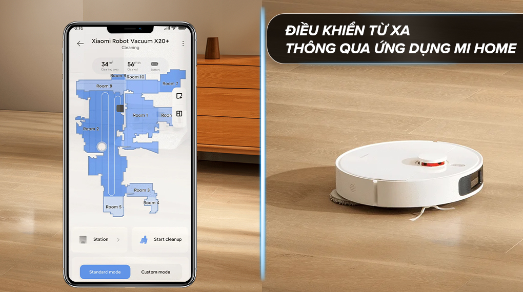 Điều khiển từ xa - Robot hút bụi lau nhà Xiaomi X20+ Robot hút bụi lau nhà Xiaomi X20+ Điều khiển từ xa - Robot hút bụi lau nhà Xiaomi X20+