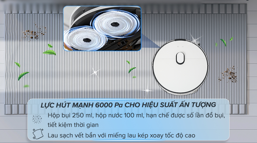Robot hút lau Samsung Bespoke VR7MD96514G/SV Robot hút bụi lau nhà Samsung VR7MD96514G/SV - Tiện ích