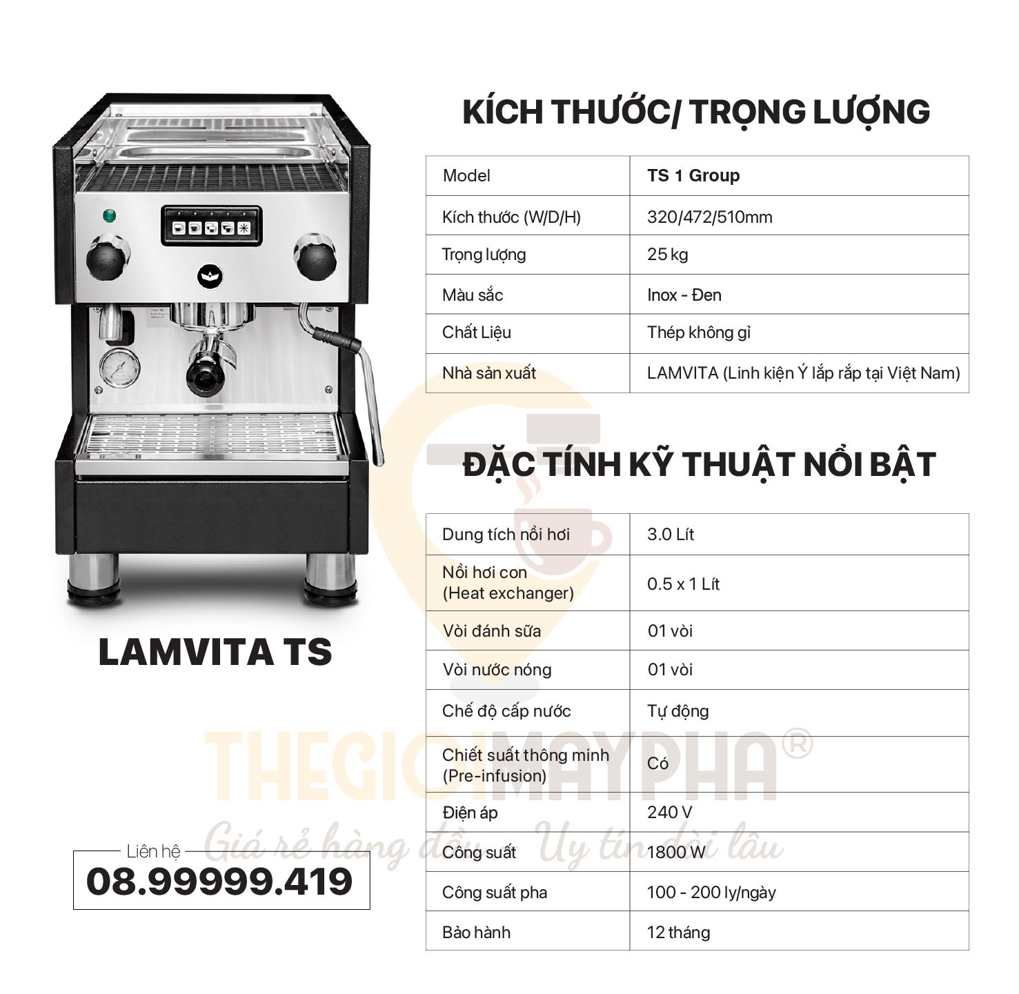 Máy pha cà phê Lamvita LSD 2 Group