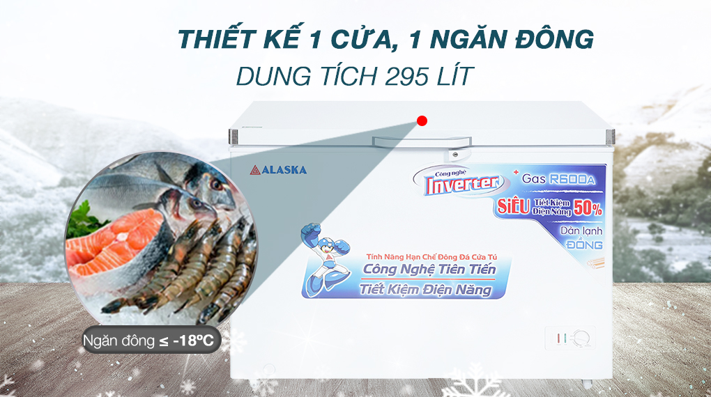 Tủ Đông Alaska Inverter 355 Lít BD 400CI Tủ Đông Alaska Inverter 355 lít BD 400CI
