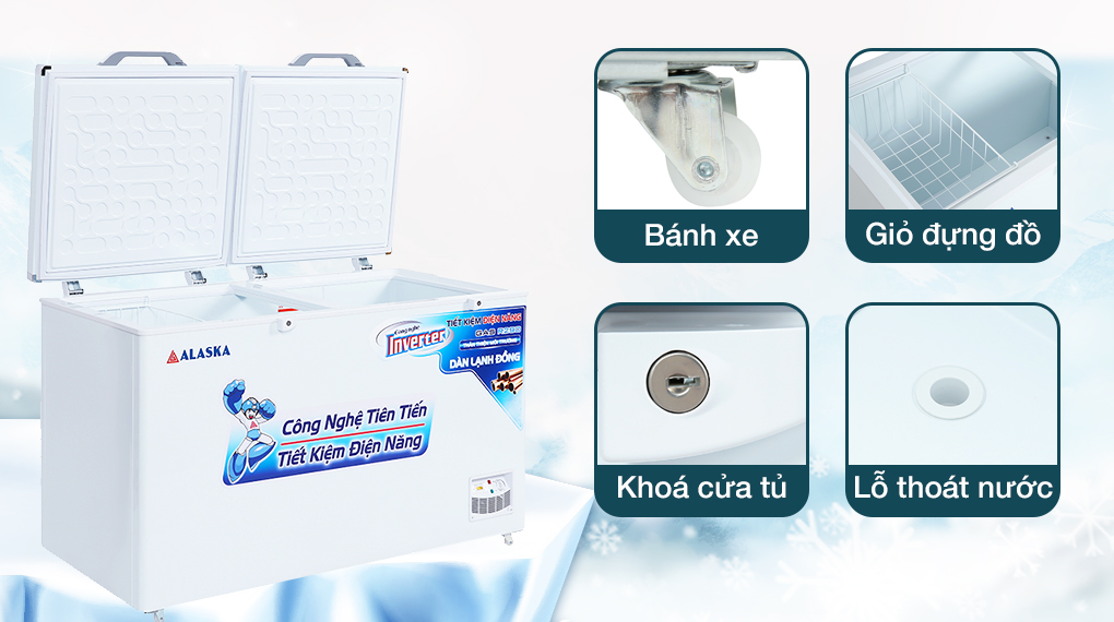 Tủ Đông Alaska Inverter 465 Lít HB 550CI Tủ đông Alaska Inverter 419 lít HB 550CI - Tiện ích
