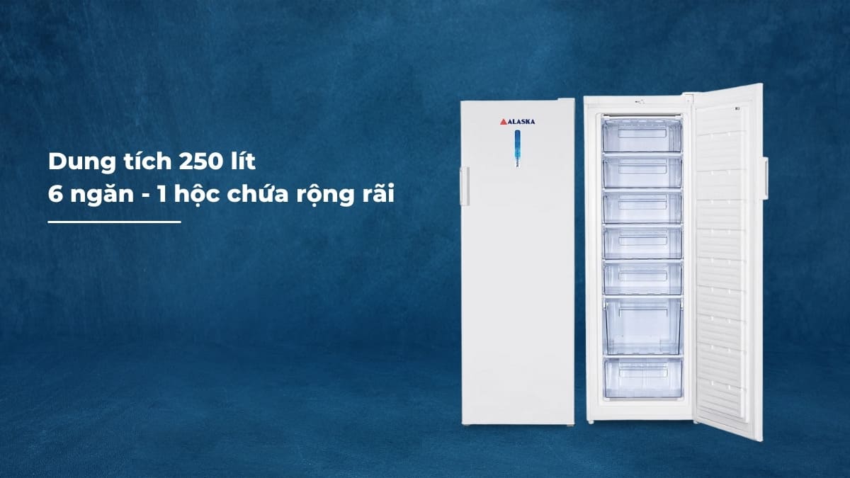 Tủ Đông Đứng Alaska 295 Lít IF-250 Thoải mái đáp ứng nhu cầu cấp đông thực phẩm trong gia đình