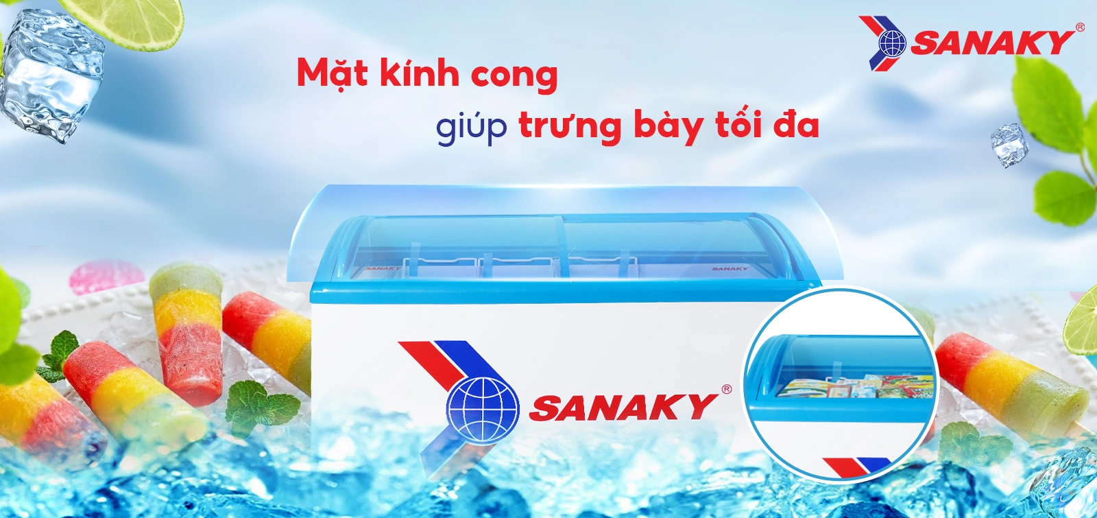 Mặt kính cong giúp trưng bày tối ưu Mặt kính cong giúp trưng bày tối ưu