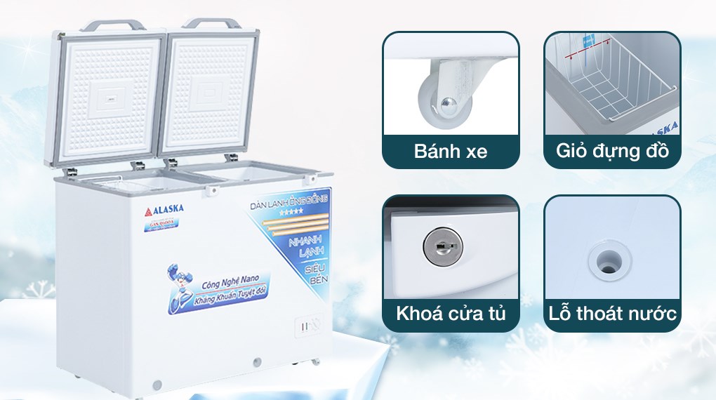 Tủ Đông Mát Alaska 230 Lít BCD 3068C Tủ đông Alaska 205 lít BCD 3068C - Tiện ích