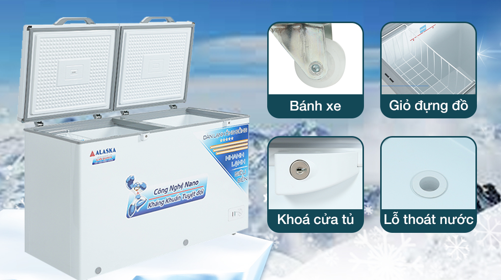 Tủ Đông Mát Alaska 405 Lít BCD 5068C Tủ đông Alaska 312 lít BCD 5068C - Tiện ích