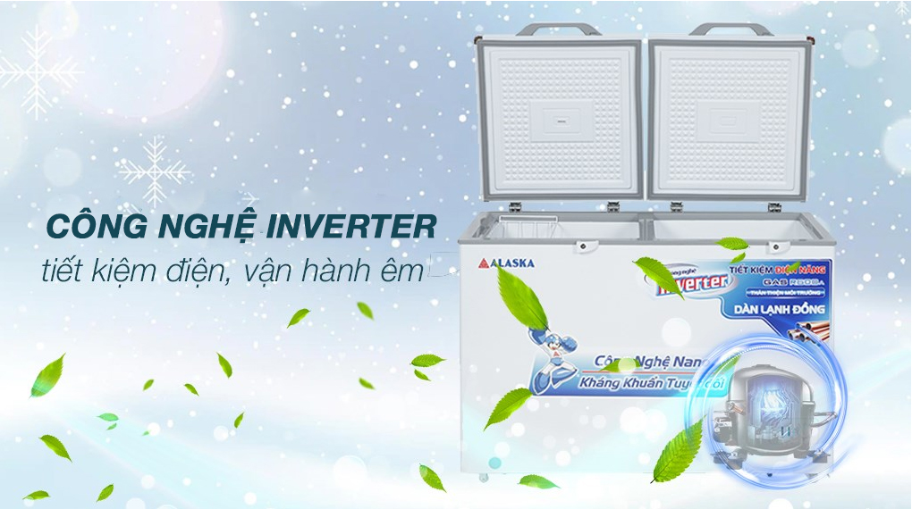 Tủ Đông Mát Alaska Inverter 345 Lít BCD 4568CI Tủ đông Alaska Inverter 282 lít BCD 4568CI - Công nghệ tiết kiệm điện