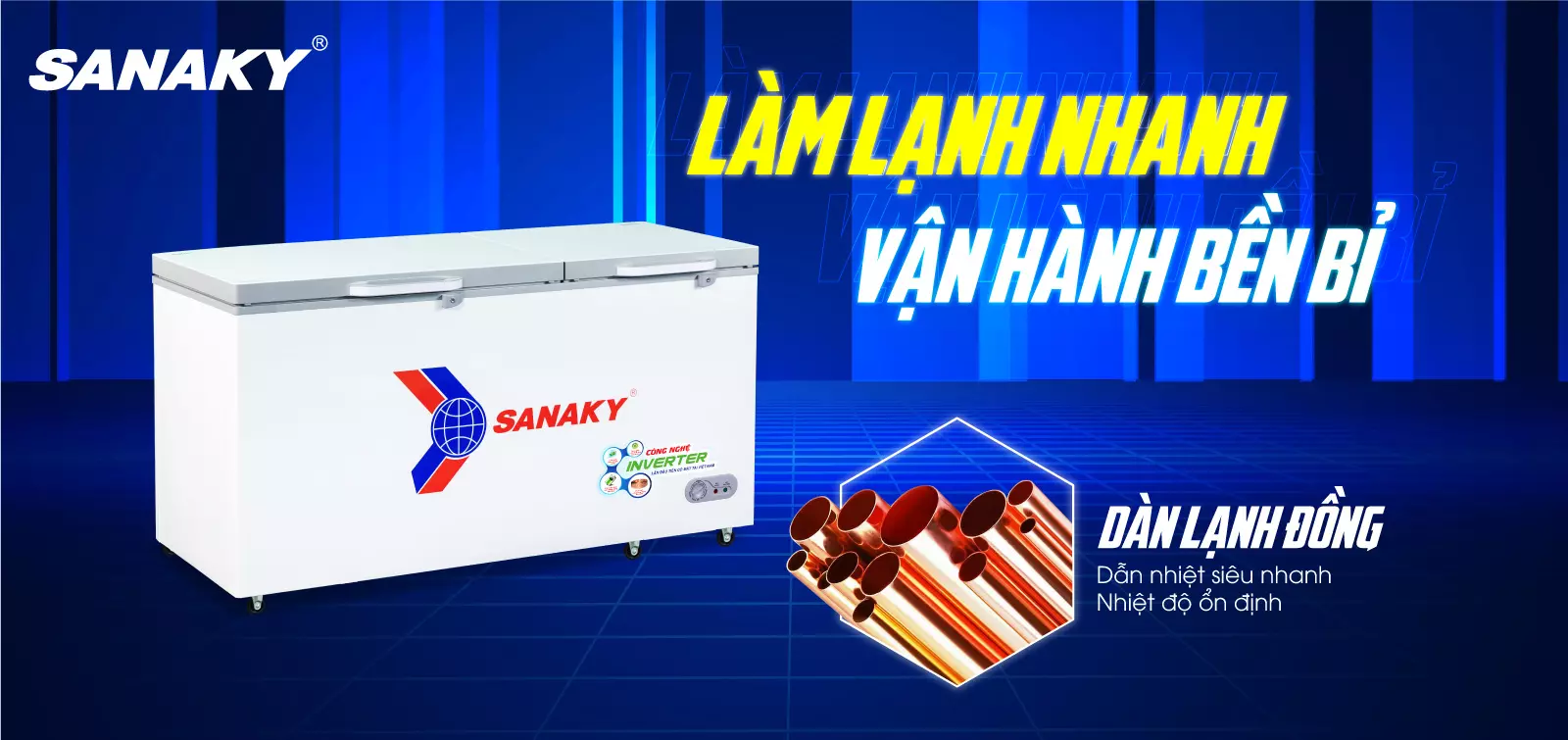 Dàn lạnh bằng đồng kết hợp công nghệ làm lạnh 360 độ Dàn lạnh bằng đồng kết hợp công nghệ làm lạnh 360 độ