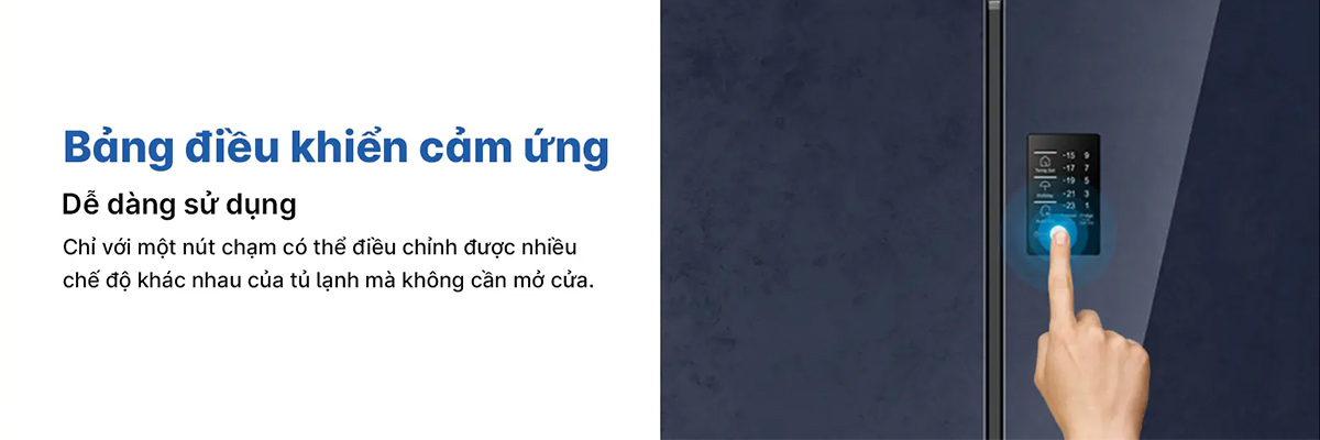 Tủ Lạnh Aqua Inverter 469 Lít AQR-M560XA(GL) Bảng điều khiển cảm ứng