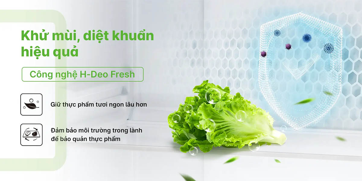 Tủ Lạnh Aqua Inverter 469 Lít AQR-M560XA(GL) H-DEO Fresh khử mùi, diệt khuẩn
