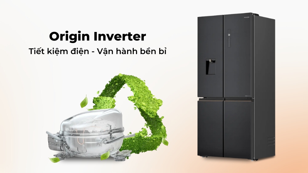 Tủ Lạnh Toshiba Inverter 515 Lít GR-RF675WI-PMV(06)-MG Công nghệ Origin Inverter tiết kiệm điện