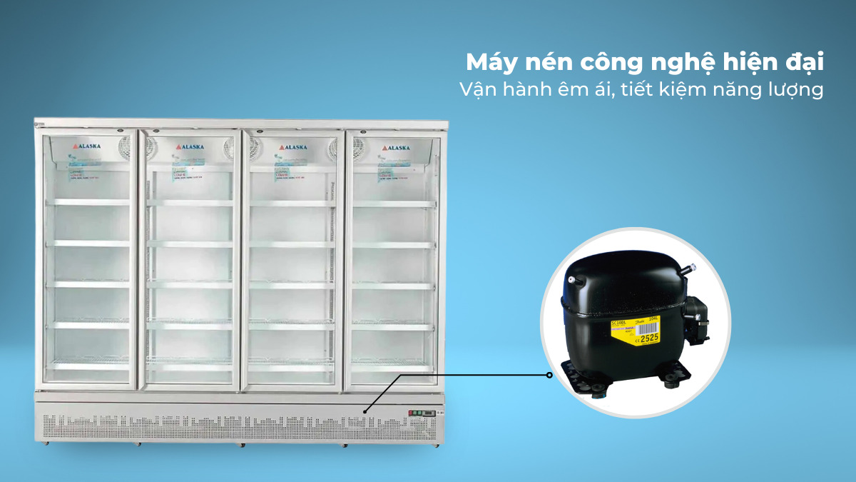 Tủ Mát Alaska 2025 Lít LC-2100C4 Tủ được trang bị máy nén hiện đại