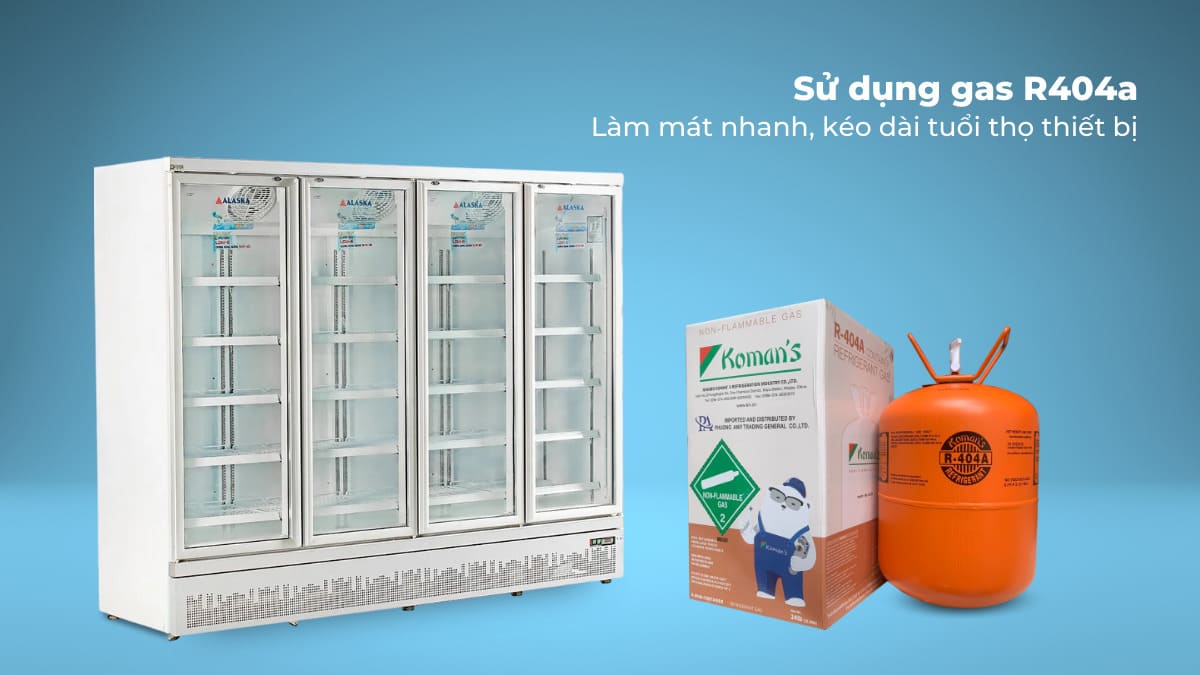 Tủ Mát Alaska 2025 Lít LC-2100C4 Gas R404a giúp làm mát nhanh, kéo dài tuổi thọ thiết bị