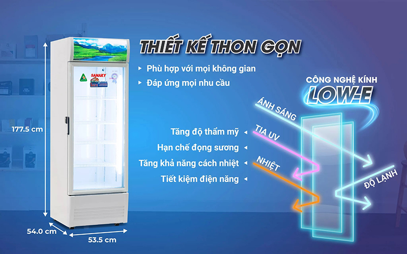 tu-mat-sanaky-inverter-240-lit-vh-2589k3-48518-2 Tủ Mát Sanaky Inverter 240 Lít VH-2589K3 Công nghệ kính Low-E hạn chế đọng sương