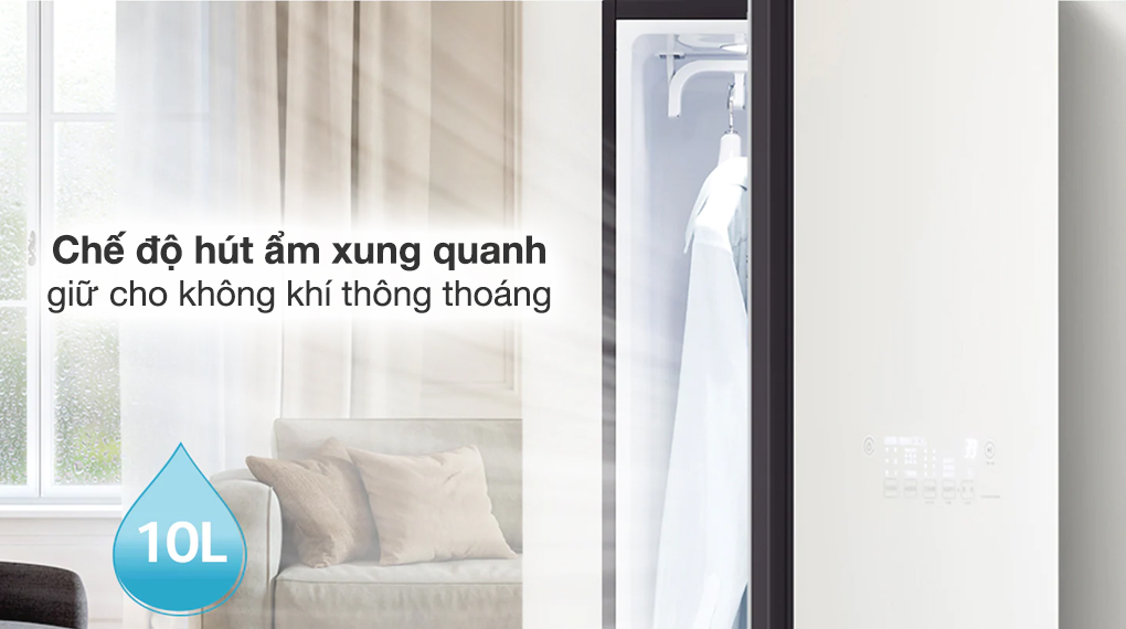 Tủ chăm sóc quần áo LG Inverter 5 móc S5BOC Tủ chăm sóc quần áo thông minh LG S5BOC - Chế độ hút ẩm phòng