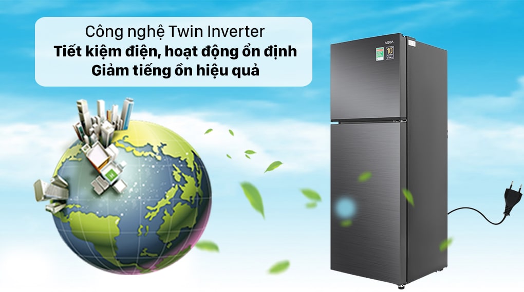 Tủ lạnh Aqua Inverter 212 Lít AQR-T239FA(HB) Tủ lạnh Aqua Inverter 212 lít AQR-T239FA(HB) - Công nghệ Twin Inverter tiết kiện điện