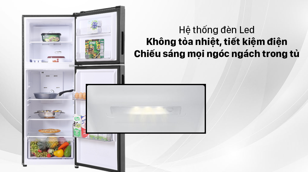 Tủ lạnh Aqua Inverter 212 Lít AQR-T239FA(HB) Tủ lạnh Aqua Inverter 212 lít AQR-T239FA(HB) - Hệ thống đèn led