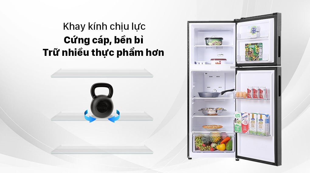 Tủ lạnh Aqua Inverter 212 Lít AQR-T239FA(HB) Tủ lạnh Aqua Inverter 212 lít AQR-T239FA(HB) - Khay kính cứng cáp