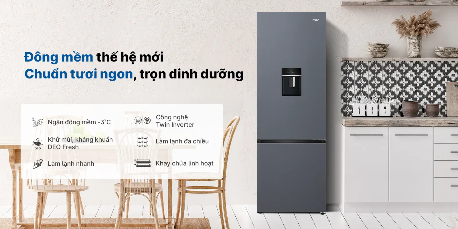 Tủ lạnh Aqua Inverter 292 Lít AQR-B360MA(WSL) Tủ lạnh Aqua Inverter 292 lít AQR-B360MA(WSL)