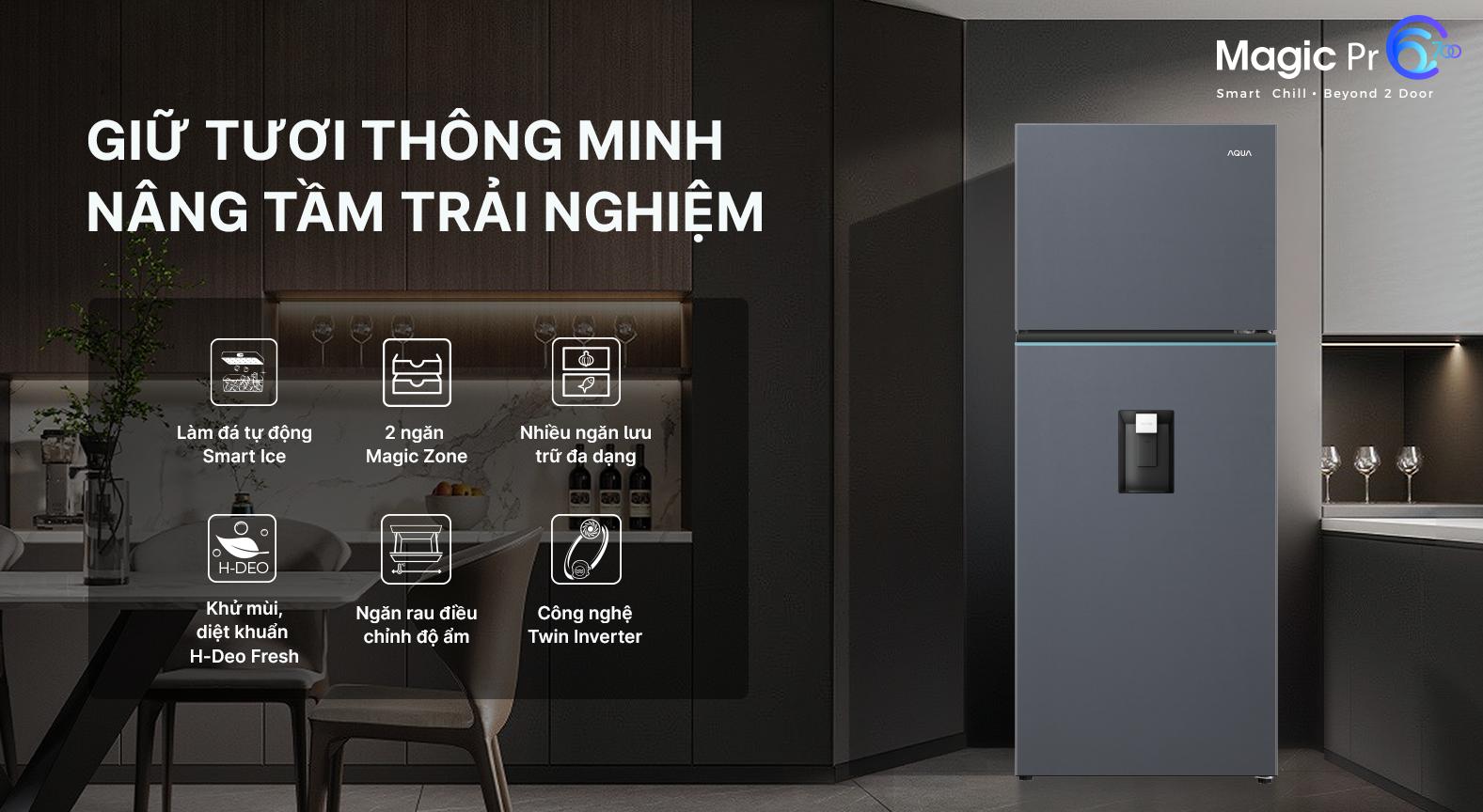 Tủ lạnh Aqua Inverter 455 Lít AQR-TA518FA(WSL) Tủ lạnh Aqua Inverter 455 lít AQR-TA518FA(WSL)