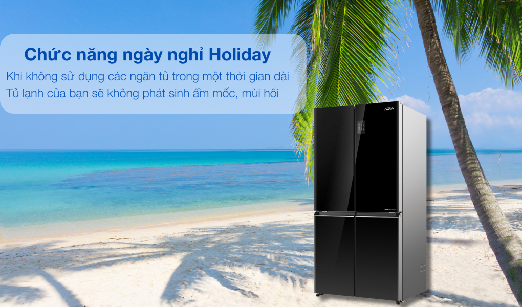 Tủ lạnh Aqua Inverter 469 Lít AQR-M536XA(GB) Chức năng Holiday - Tủ lạnh Aqua Inverter 469 lít Multi Door AQR-M536XA(GB)