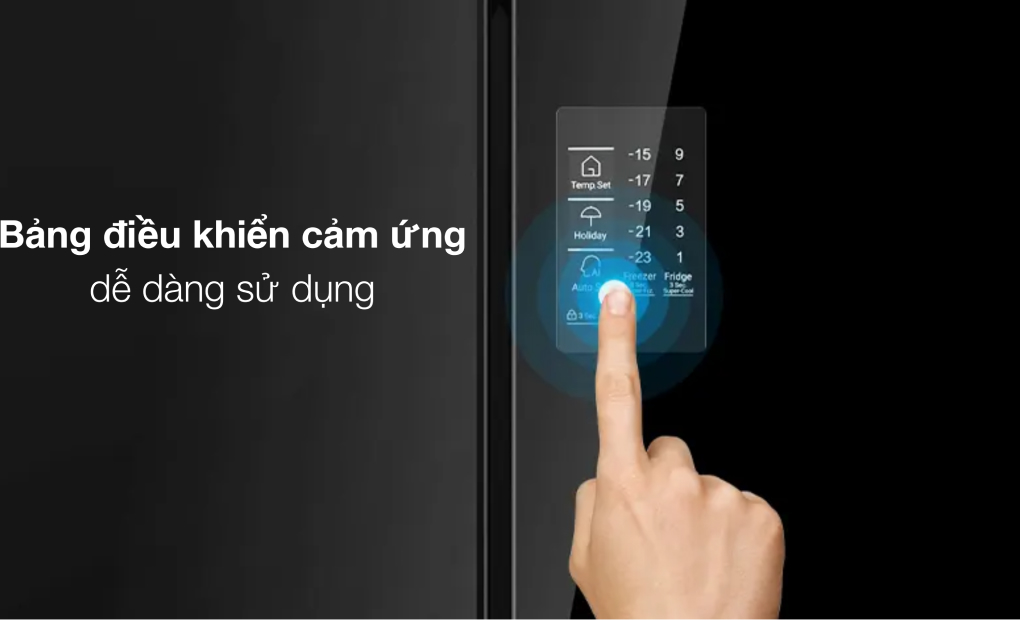 Tủ lạnh Aqua Inverter 469 Lít AQR-M536XA(GB) bảng điều khiển - Tủ lạnh Aqua Inverter 469 lít Multi Door AQR-M536XA(GB)