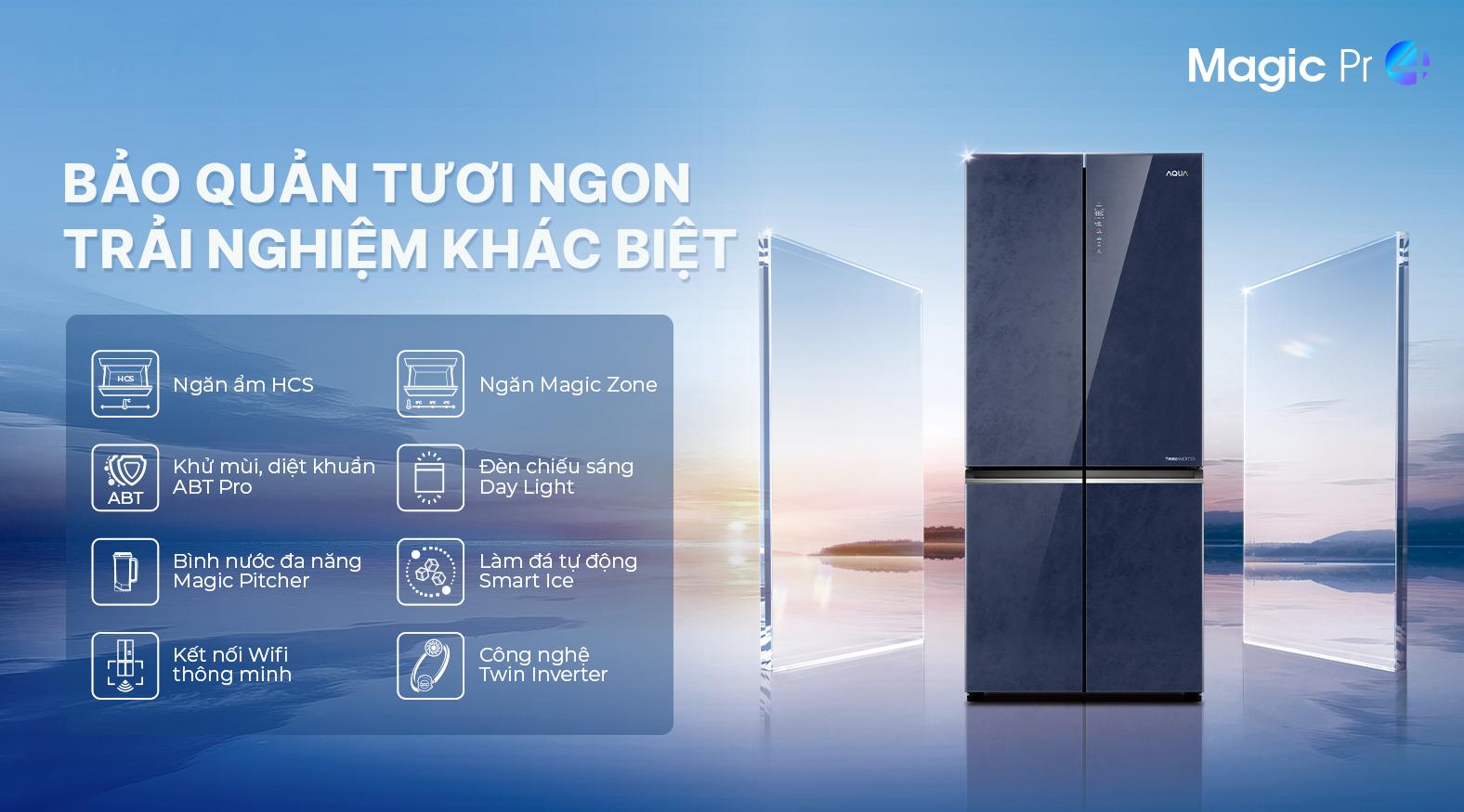 Tủ lạnh Aqua Inverter 522 Lít AQR-MA600XA(KGL)U1 Tủ lạnh Aqua Inverter 522 lít AQR-MA600XA(KGL)U1